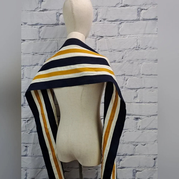 NWT Burberry Scarf Balaton Fabric Striped Multicolor Unisex 81" x 9.5" - Picture 1 of 14